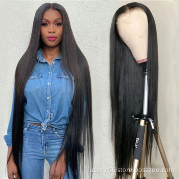 Cheap wholesale hair wigs brazilian virgin transparent lace front wig HD full lace frontal human hair wigs for black woman